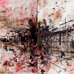 Platz, diptich, mixed media on canvas, 200x80 cm, 2010. Platz