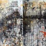 YM Aribau, diptich, mixed media on canvas, 250x150 cm, 2010. YM Aribau