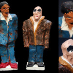 Characters, painted ceramic 