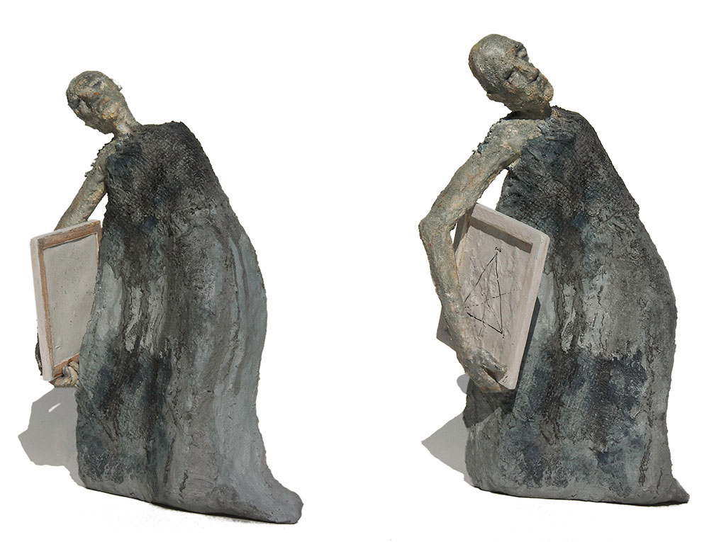 Sage with the painting, 27x20x13 cm, various materials, 2015. Sage with the painting, 27x20x13 cm, various materials, 2015.