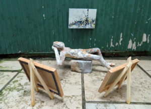 Art thief taking a rest. Mixed media, 12x28x18 cm, 2017. Art thief taking a rest. Mixed media, 12x28x18 cm, 2017.