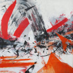 Falling into the city's entropy I, acrylic on canvas, 120x120 cm, 2019.