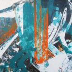 Perception of the dimensional fall XIV, acrylic on canvas, 100x100 cm, 2019.